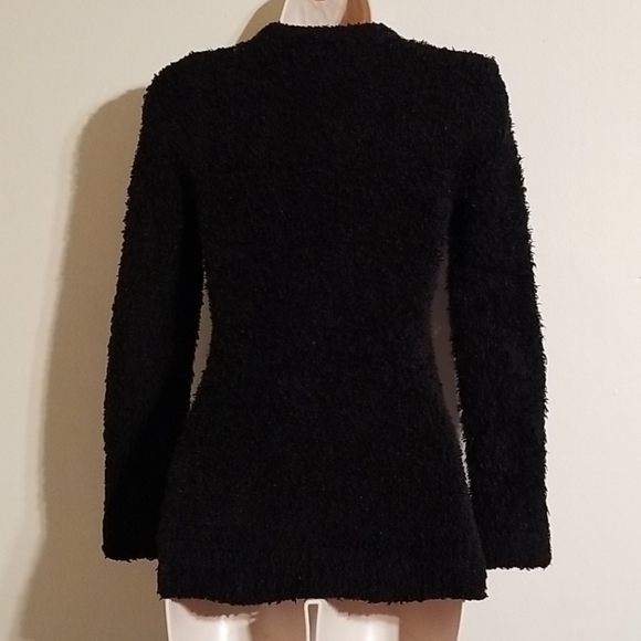 Piper black large sequined front fuzzy sweater - Picture 15 of 17